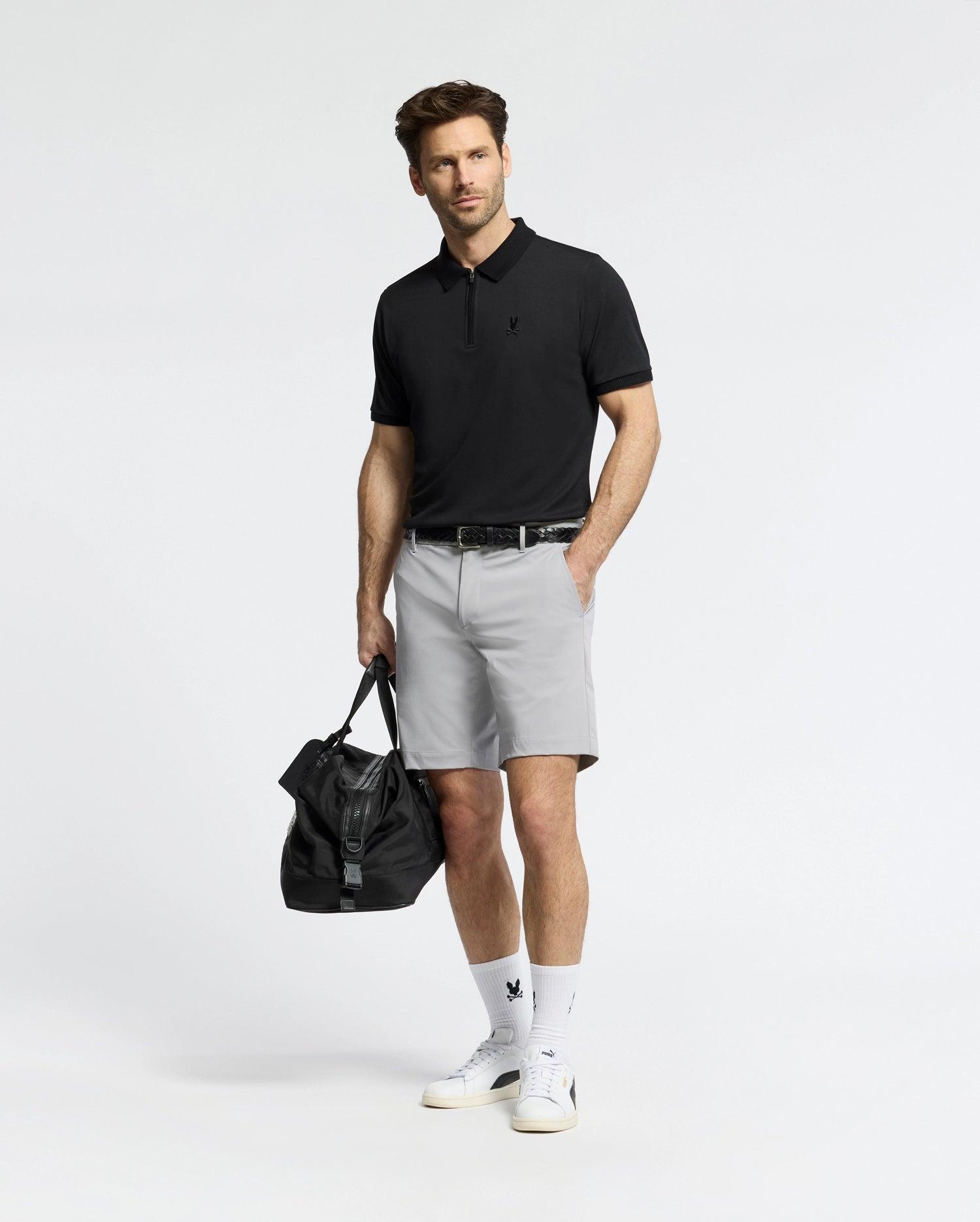 MENS TREVOR PERFORMANCE PIQUE ZIP UP POLO - B6K557F200 Male Product Image