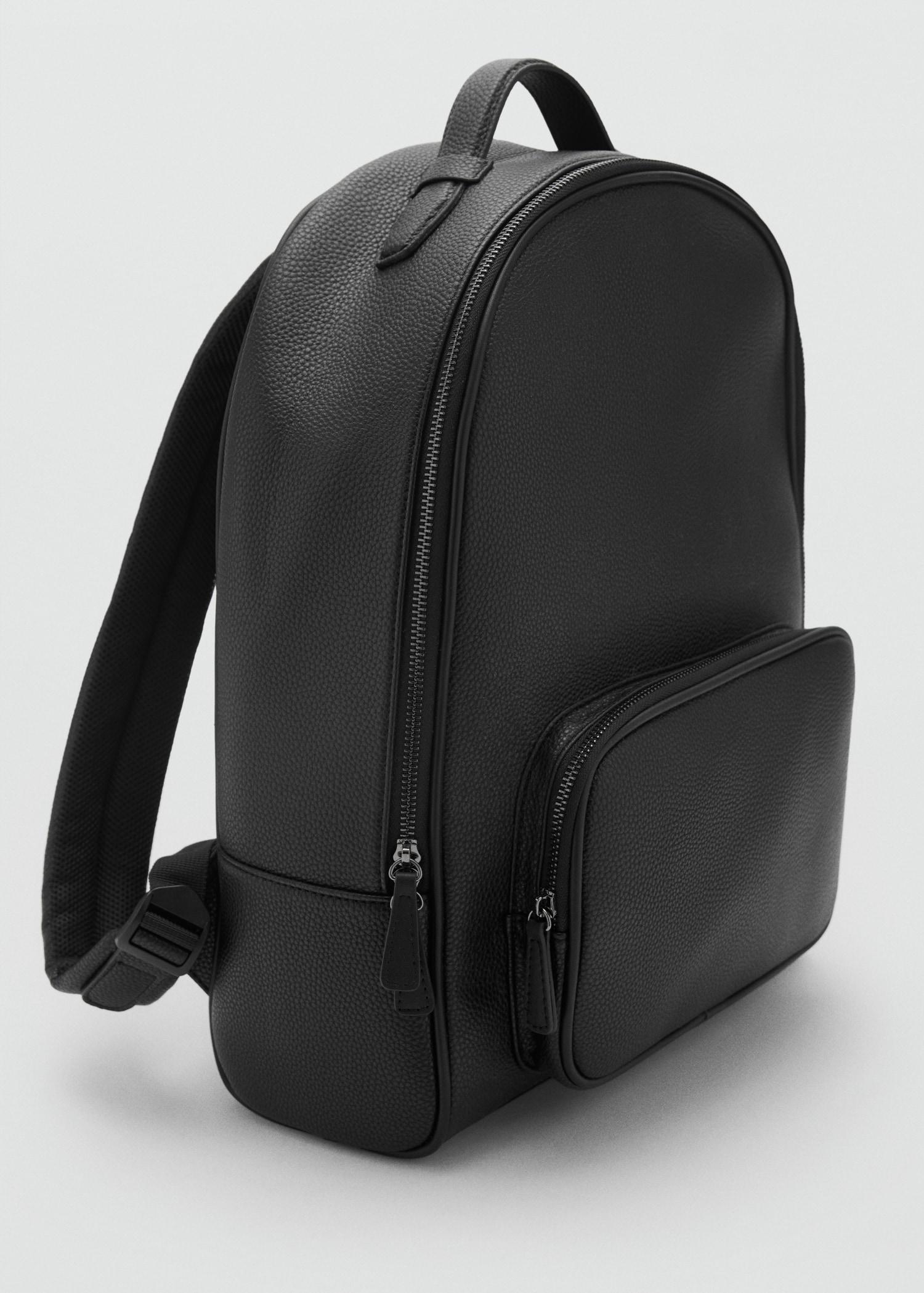 Leather-effect backpack - Men | MANGO USA Product Image