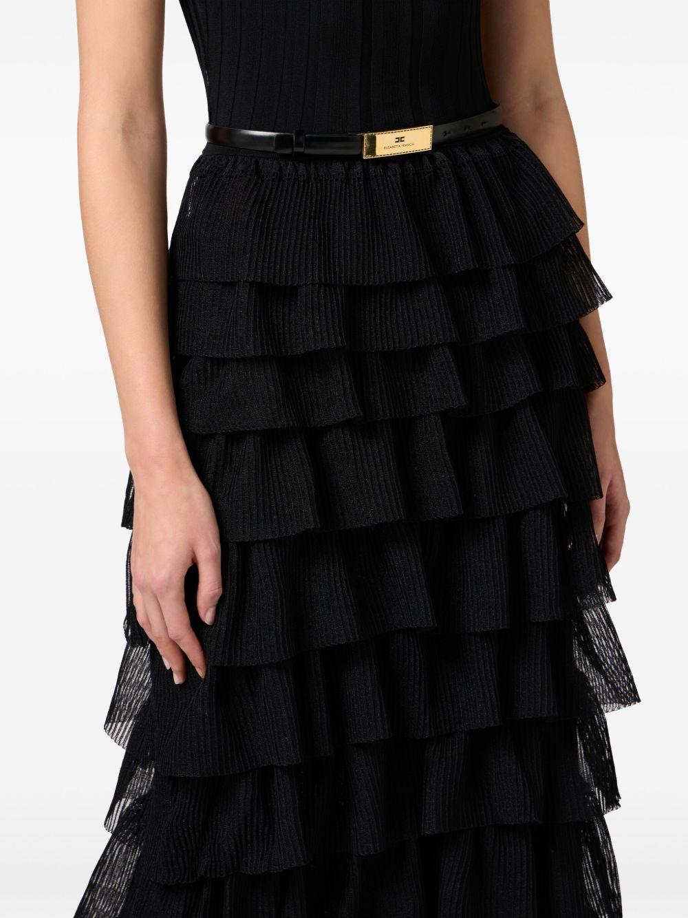 ruffle-detail belted dress  Product Image