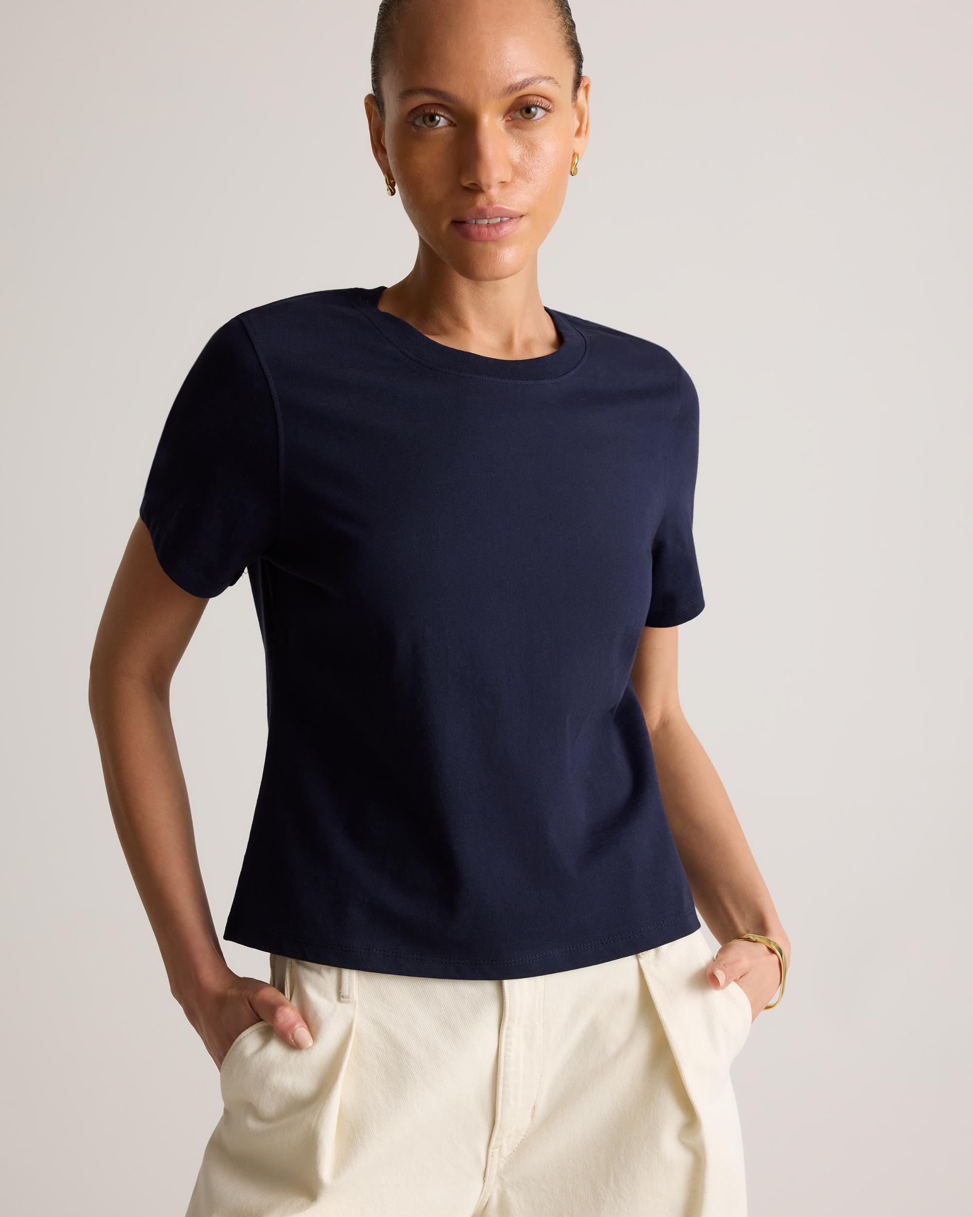 Quince | Women's Boxy Crewneck T-Shirt Size XS, Organic Cotton Product Image