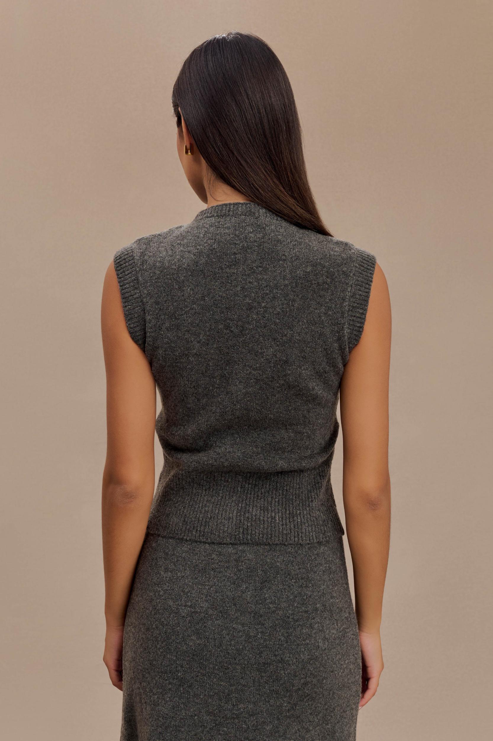 Dionne Sleeveless Knit Vest - Charcoal Marle Product Image