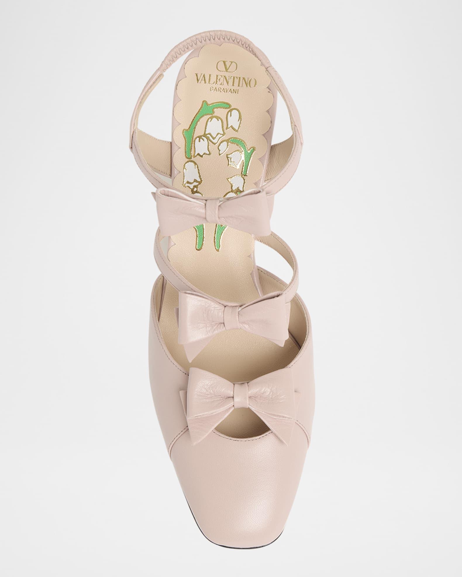 Bow VLOGO Strappy Leather Pumps  Product Image