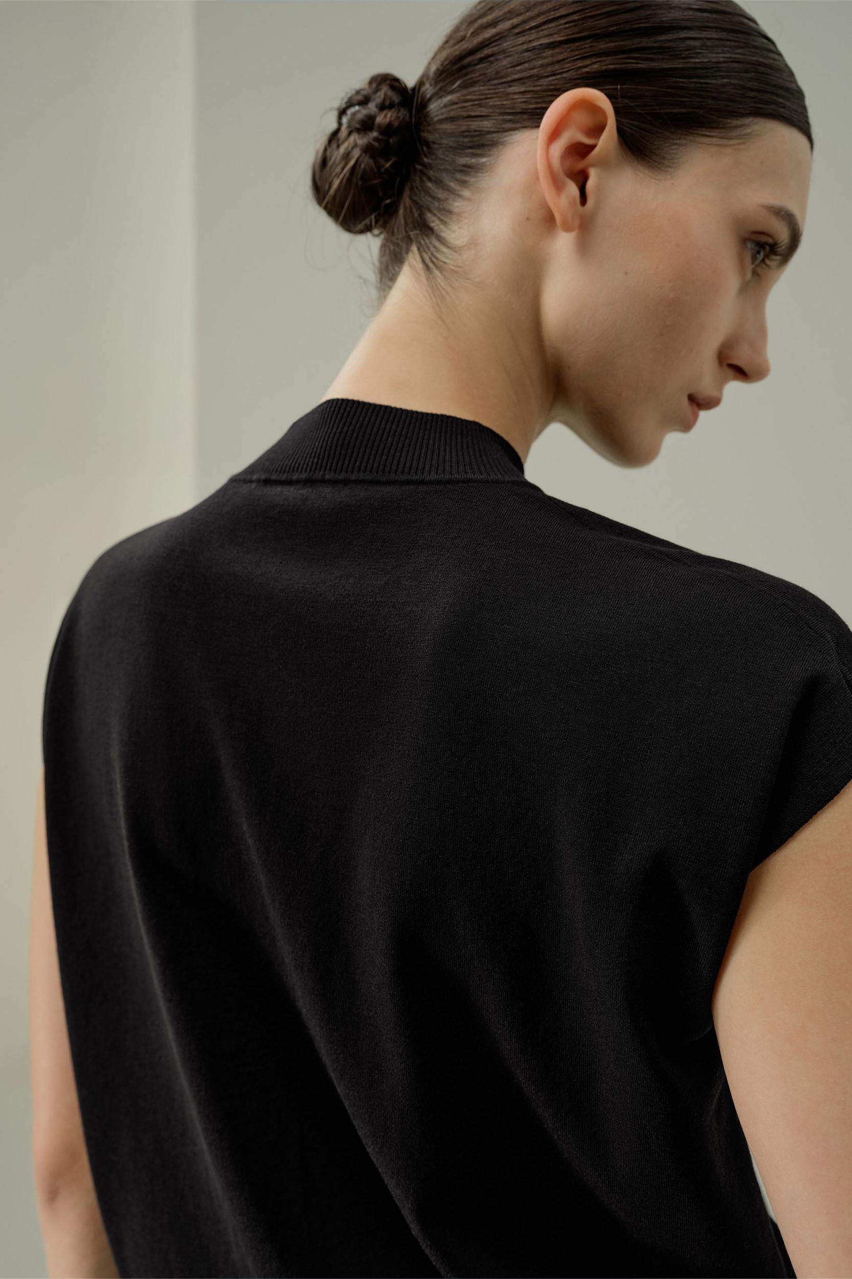 Mockneck Silk Cotton Blend Top Product Image