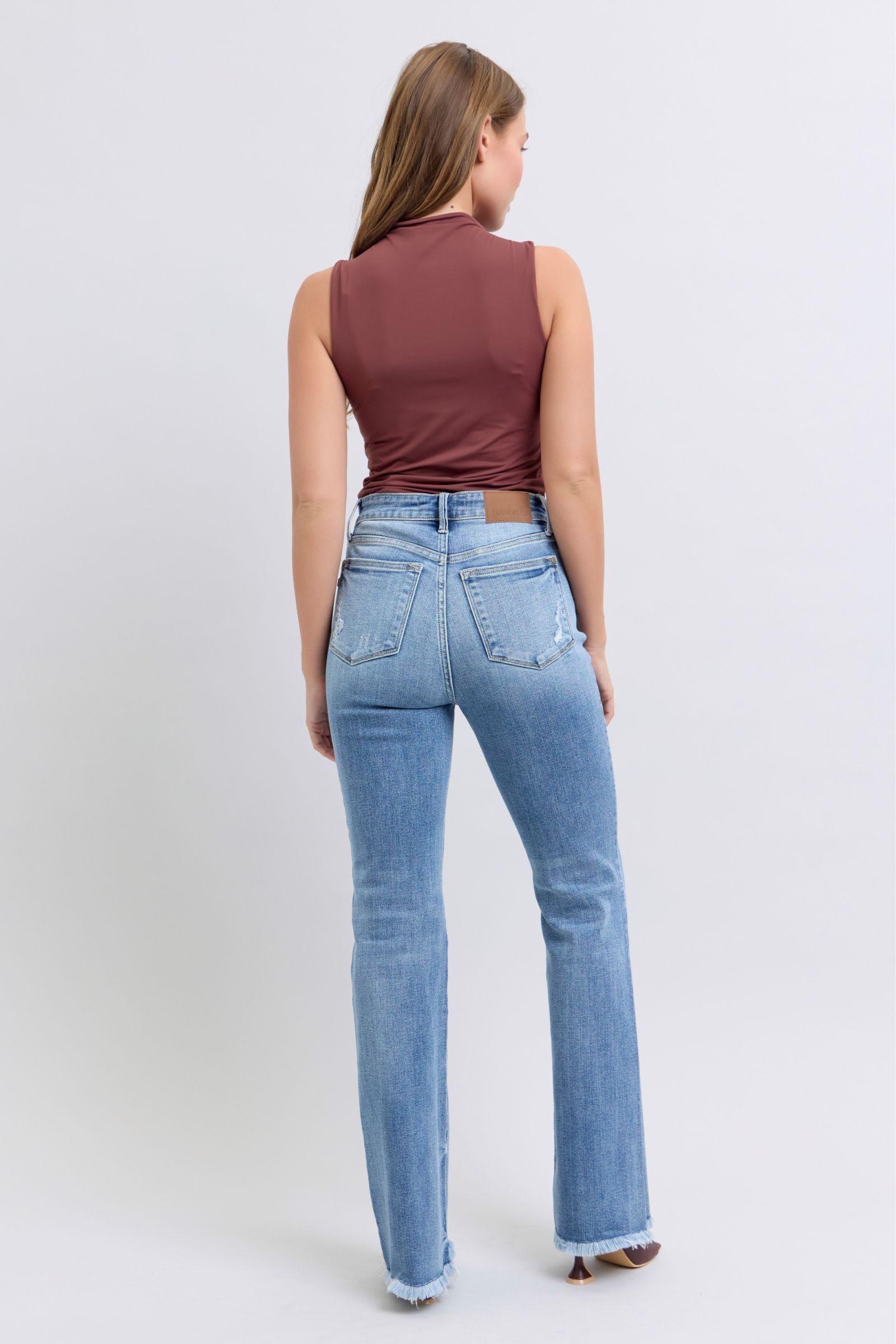 Kimberly Hi-Rise Raw Hem Bootcut Judy Blue Jeans - ONLINE EXCLUSIVE! Product Image