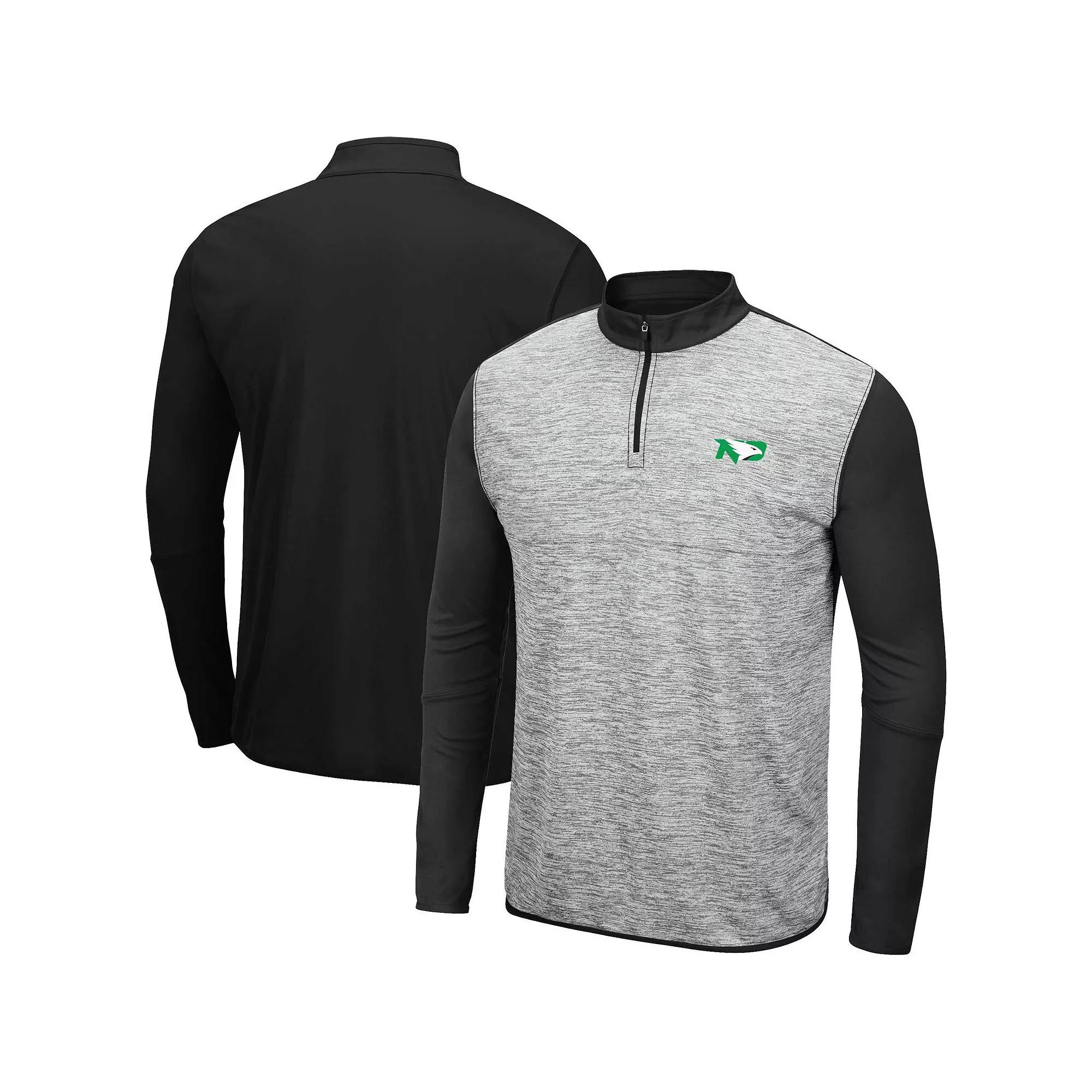 Men's Colosseum Heather Gray/Black North Dakota Prospect Quarter-Zip Jacket, Size: XL, Und Grey Product Image