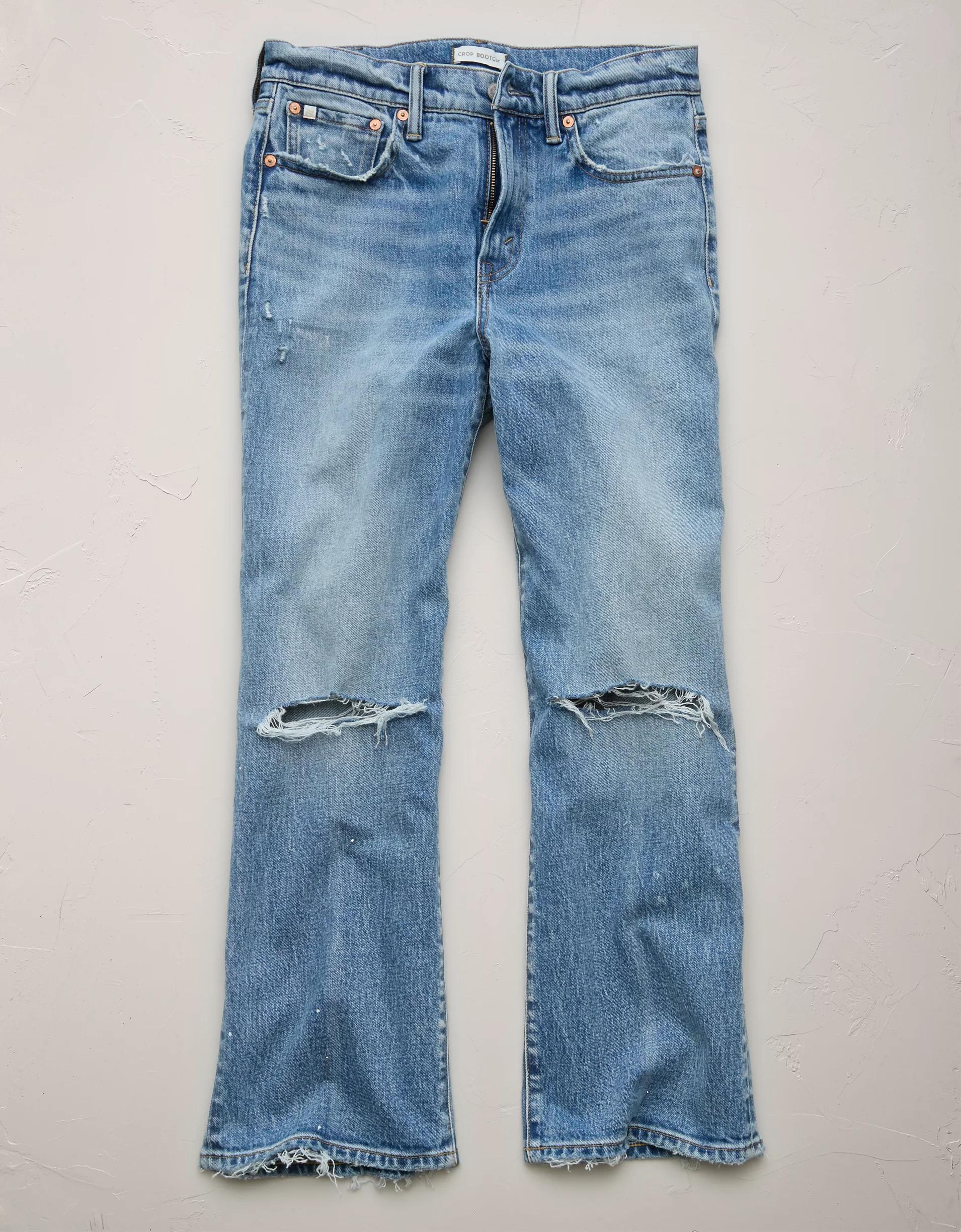 AE77 Premium Bootcut Crop Jean Product Image