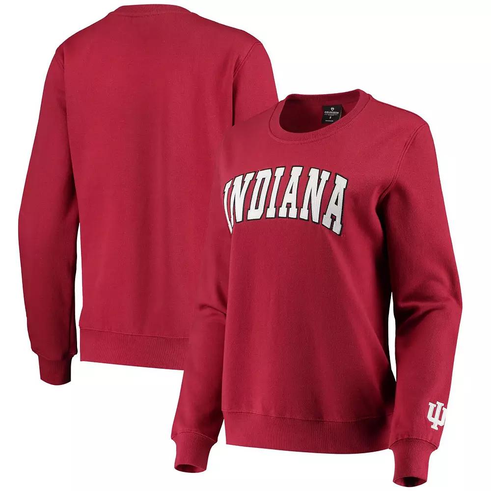 Women's Colosseum Crimson Indiana Hoosiers Campanile Pullover Sweatshirt,  Product Image