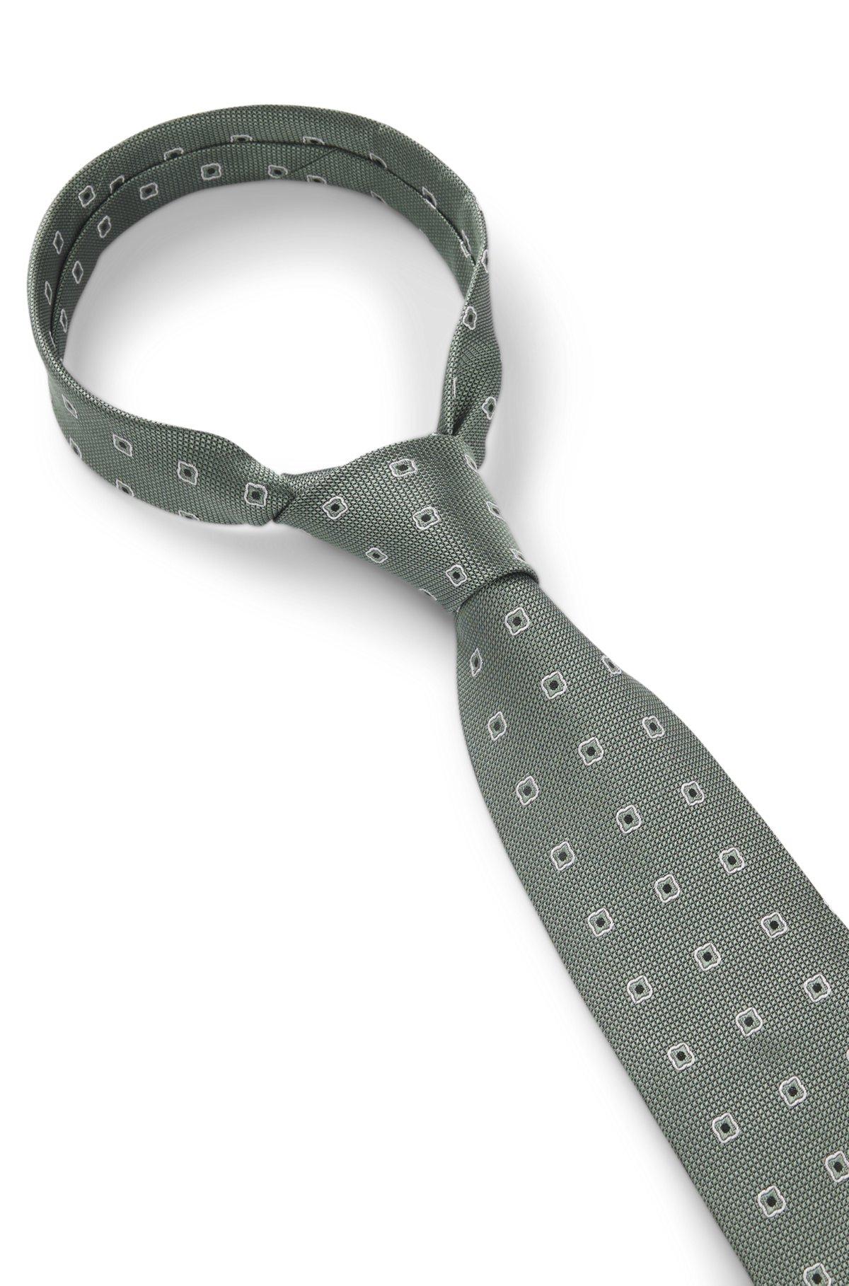 Jacquard-pattern tie in a silk blend Product Image