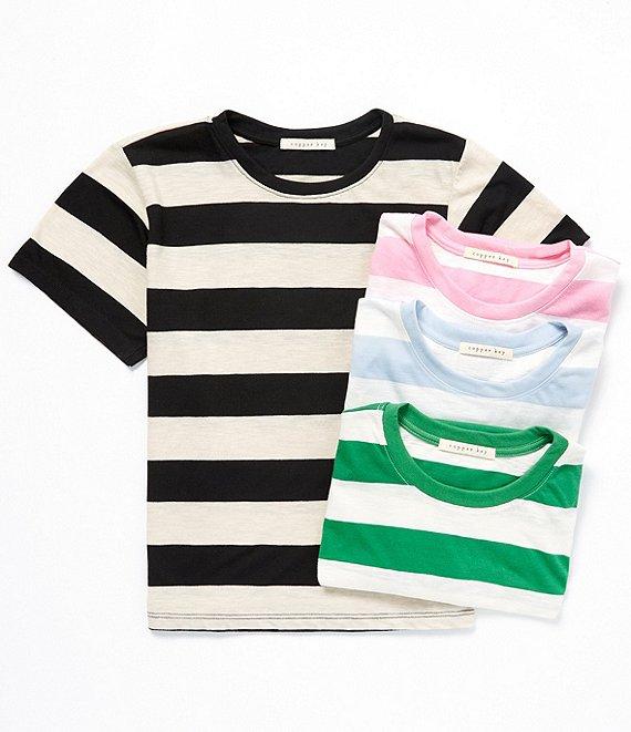 Copper Key Stripe Short Sleeve Boxy T-Shirt Product Image