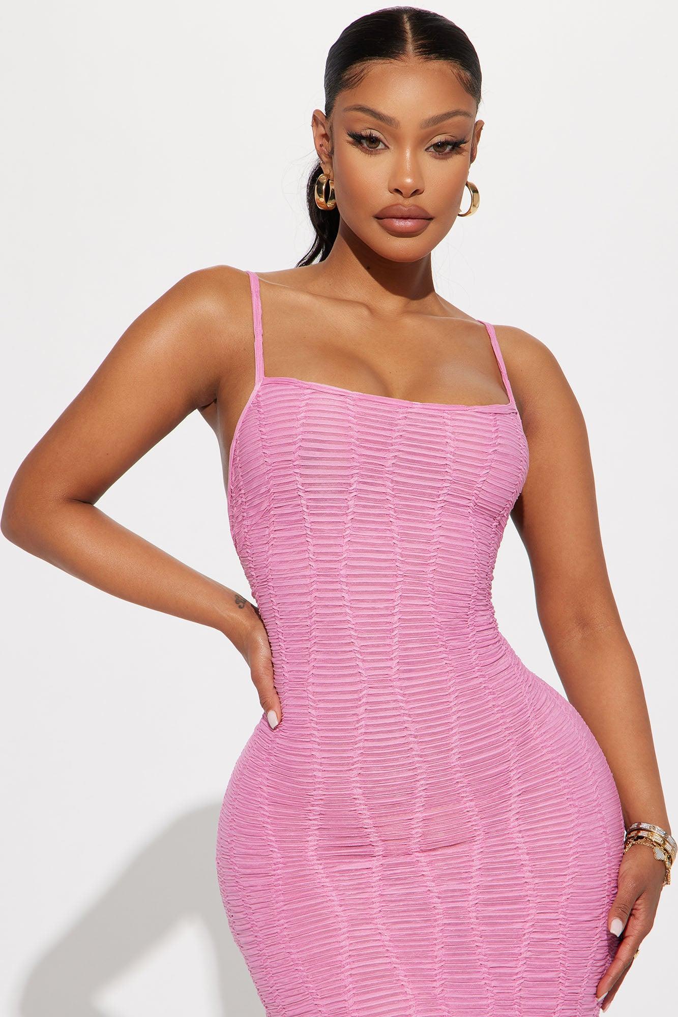 Ari Textured Maxi Dress - Pink Product Image