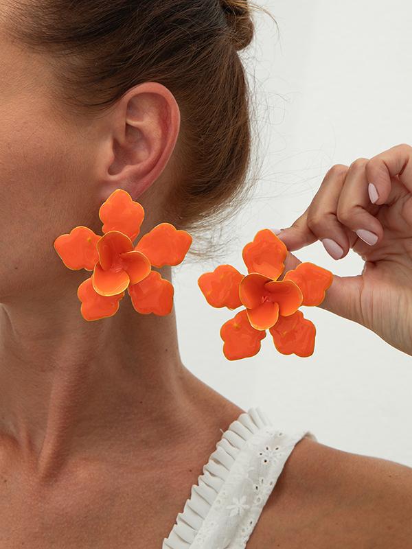Flower Shape Drop Earrings Product Image