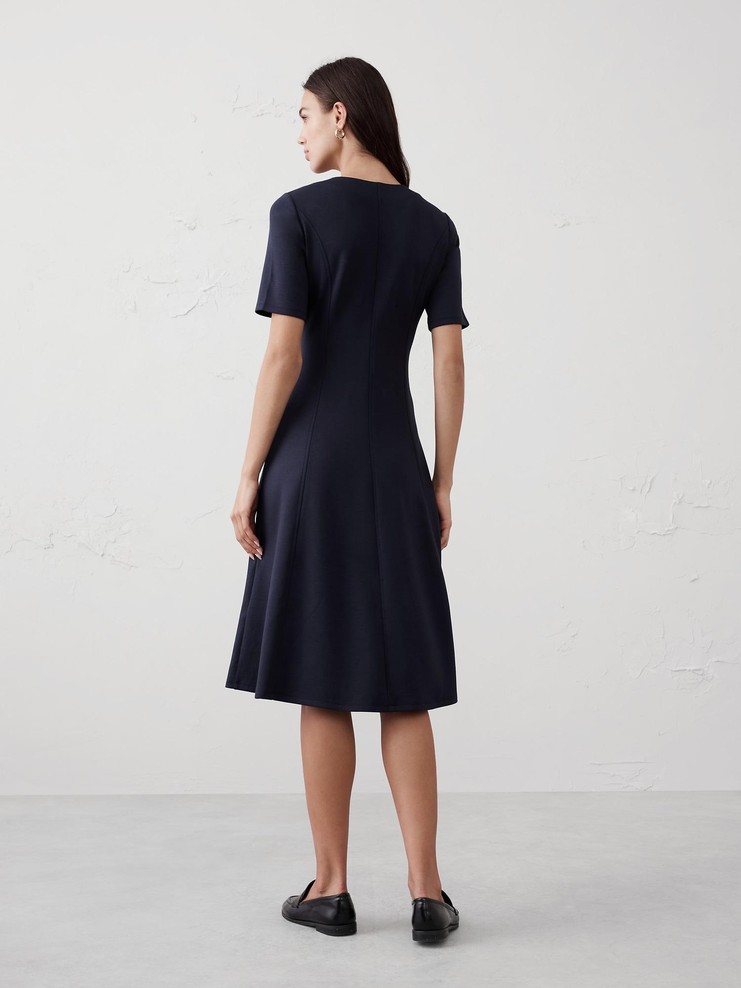 Soft Touch Scuba Seamed Midi Dress Product Image