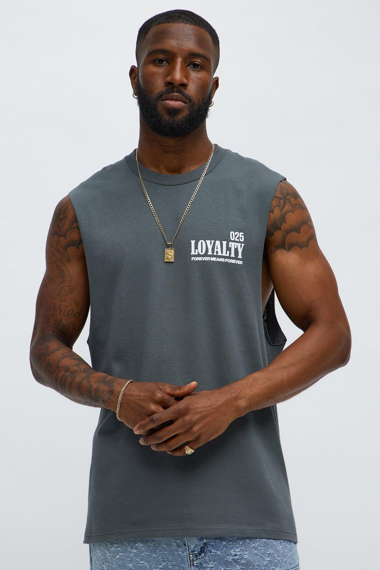 Loyal To The End Muscle Tee - Charcoal Male Product Image