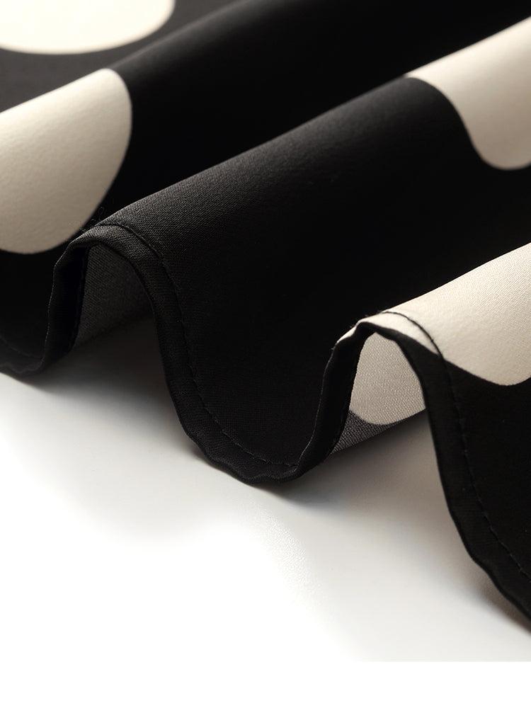 Acetate Polka Dots Print Spaghetti Strap Women Midi Dress With Rose Be Product Image