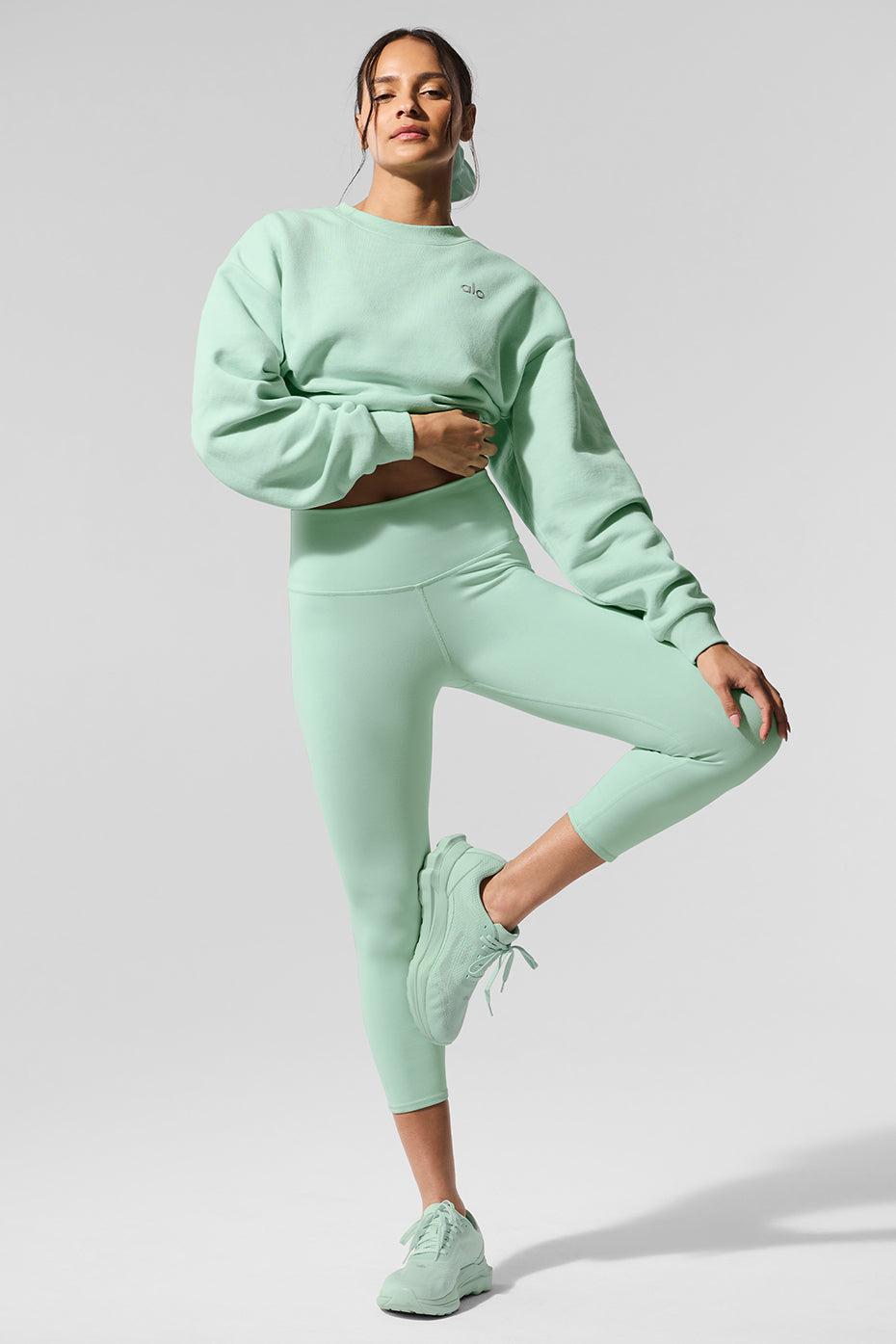 Cropped Accolade Crewneck - Spearmint Product Image