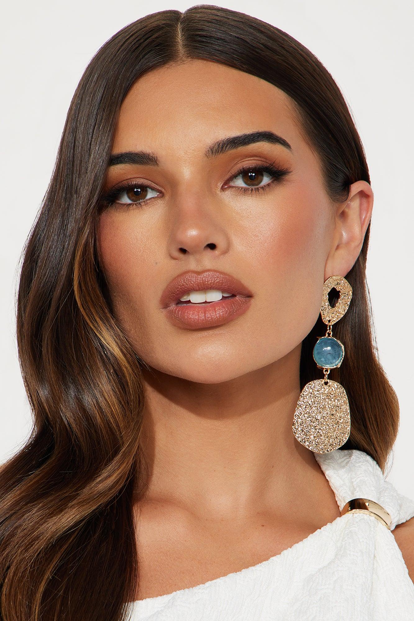 Make Me Water Statement Drop Earrings - Blue/combo Product Image