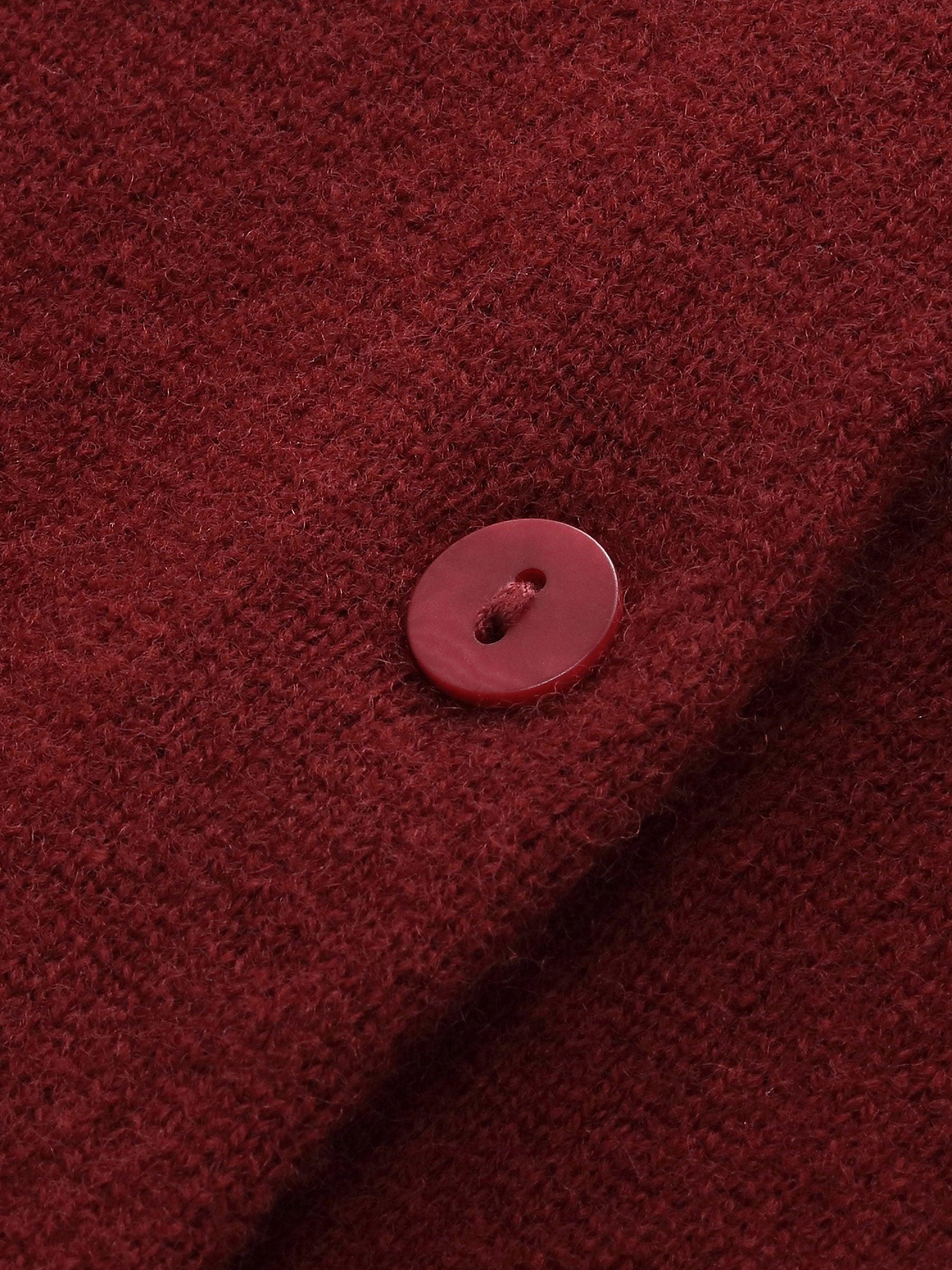 100% Wool Letter Embroidered Women Cardigan Product Image