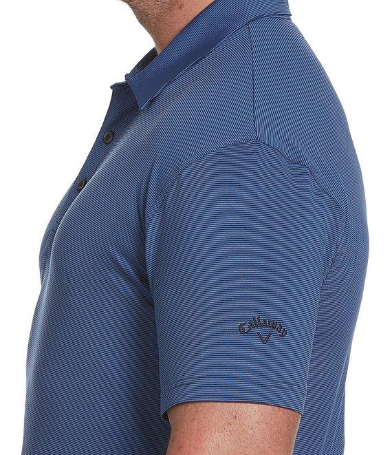 Callaway Big & Tall Fine Line Stripe Stretch Short Sleeve Polo Shirt Product Image