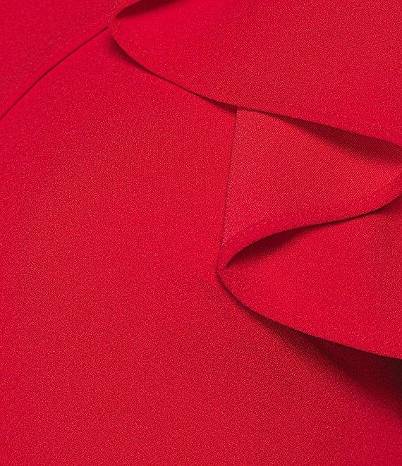 Adrianna Papell Short Sleeve Crepe Fit and Flare Midi Dress Product Image