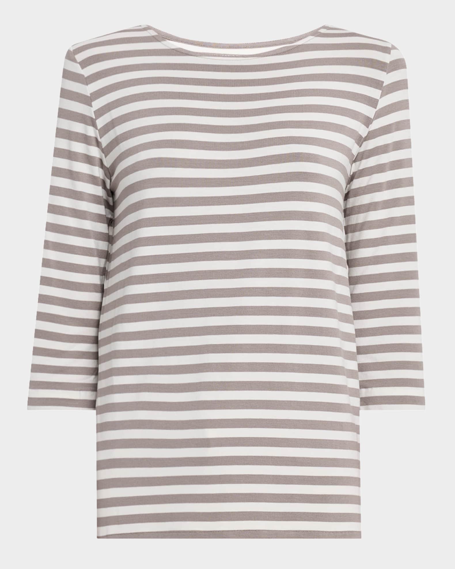 Soft Touch Boatneck Striped Jersey T-Shirt Product Image