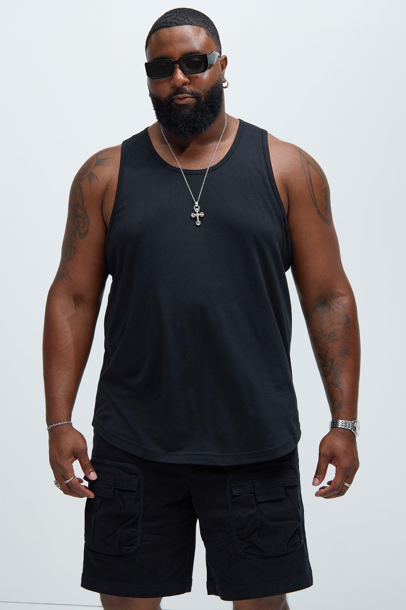 Essential Scallop Tank Top - Black Product Image