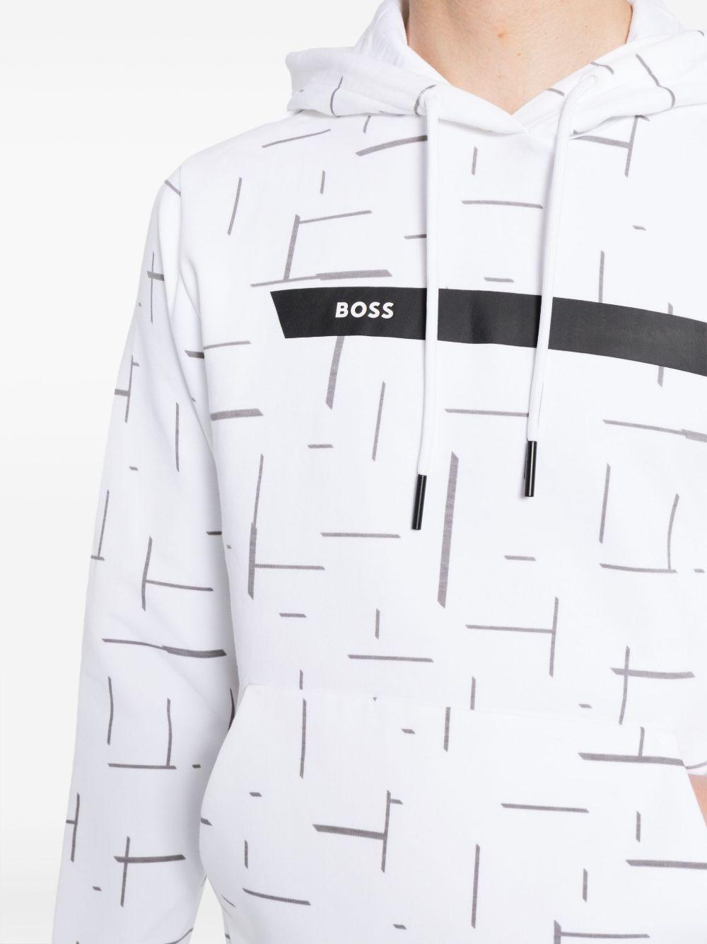 graphic-print drawstring cotton hoodie Product Image