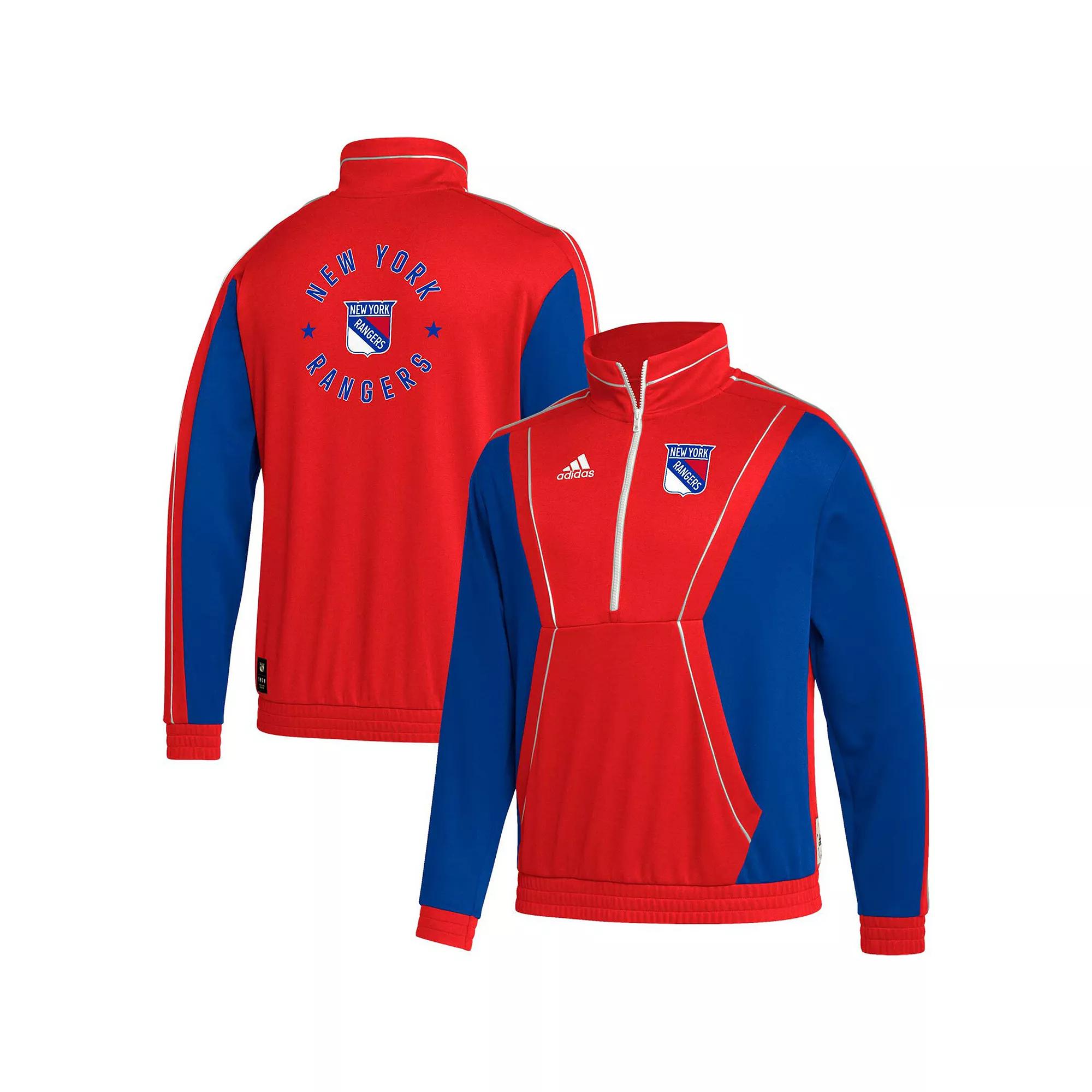 Men's adidas Red New York Rangers Team Classics Half-Zip Jacket, Size: XL, Ran Red Product Image