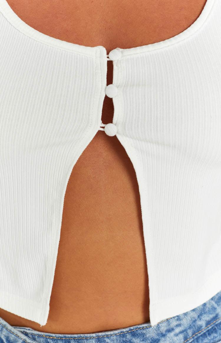 Zaylia Split Front White Crop Top Product Image