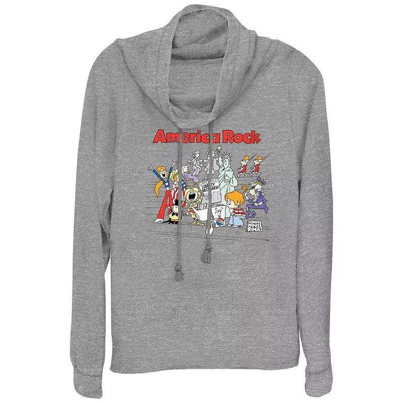 Disney's Schoolhouse Rock! America Rock Women's Cowlneck Graphic Lightweight Long Sleeve,  Product Image
