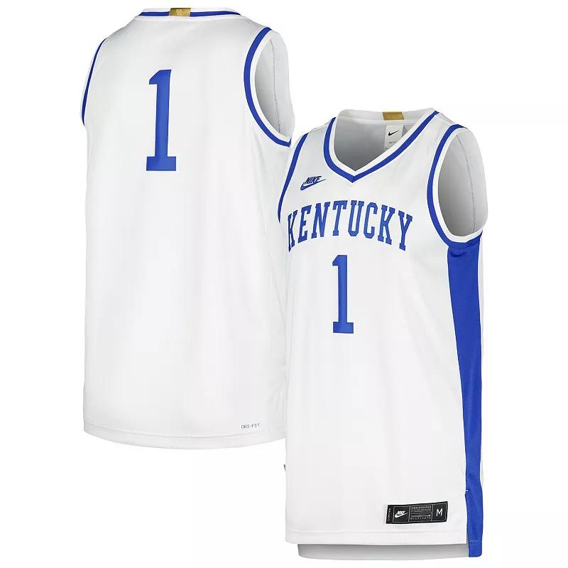Men's Nike White #1 Kentucky Wildcats Limited Retro Jersey, Size: Small Product Image