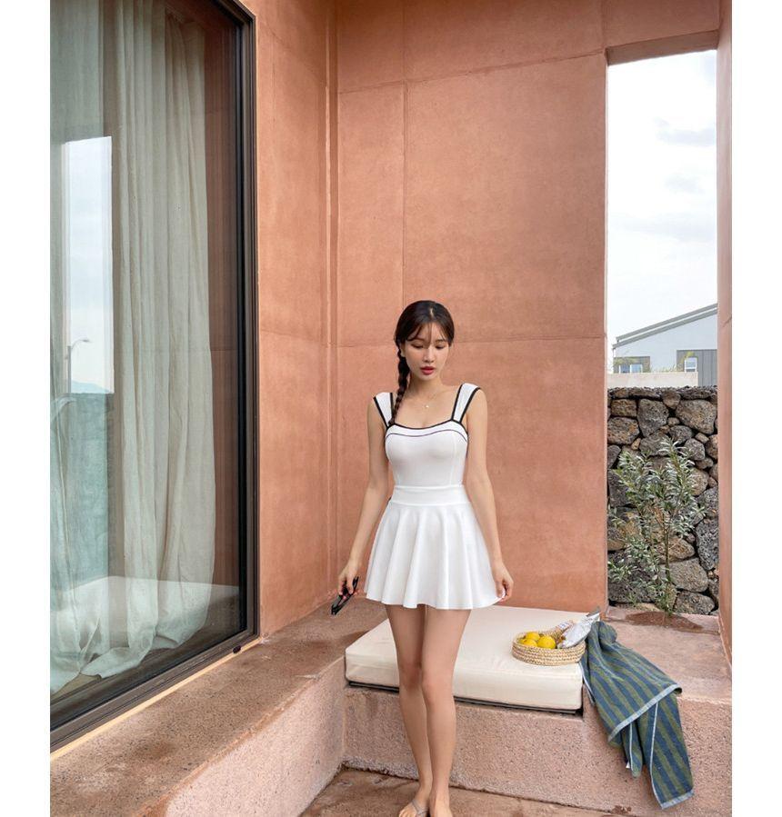 Contrast Trim Swimdress Product Image