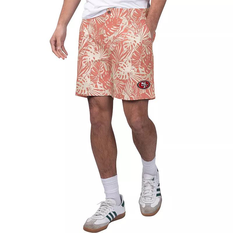 Men's Margaritaville Scarlet San Francisco 49ers Sandwashed Monstera Print Amphib Shorts,  Product Image