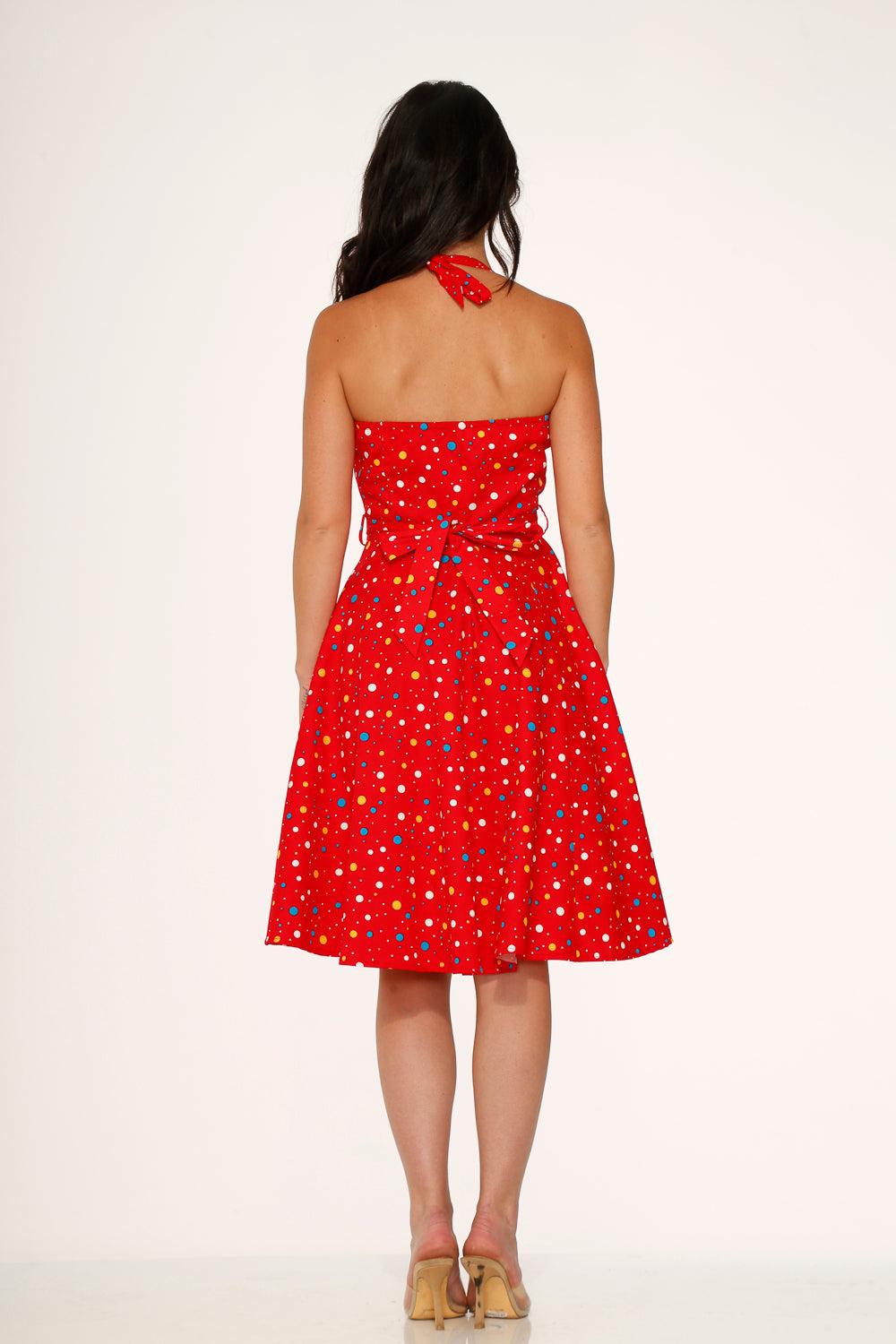 Red Candy Halter Swing Dress Product Image