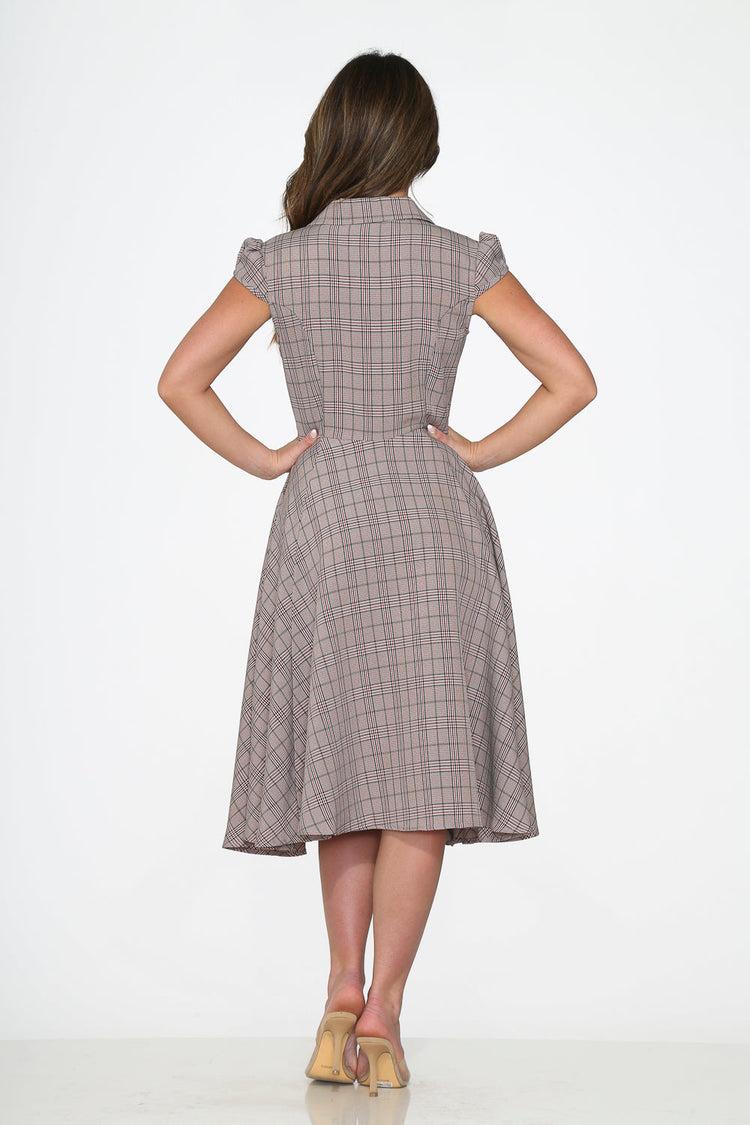Brown Plaid Swing Dress Product Image