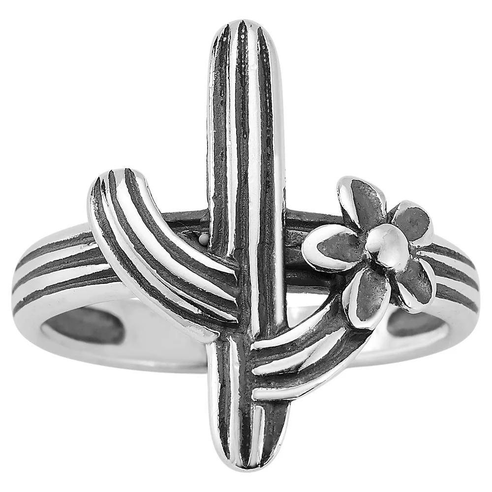 Sunkissed Sterling Rhodium Over Sterling Silver Cactus Ring, Women's, Size: 5, Silver Tone Product Image
