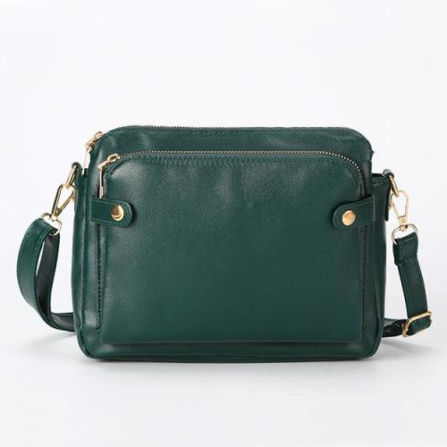Crossbody Leather Shoulder Bag and Clutch with Stainless Steel Card Wallet Product Image