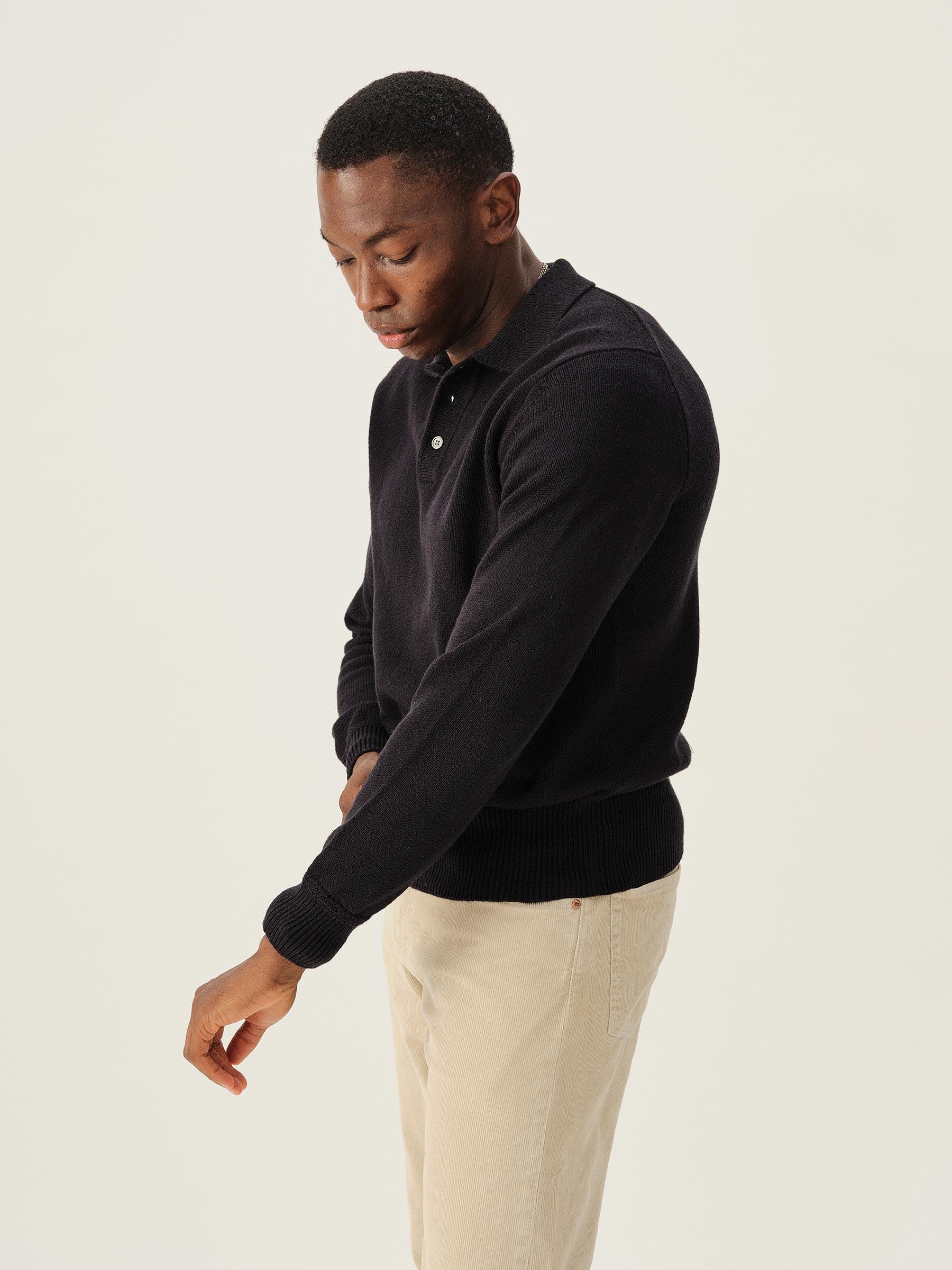 Faded Indigo Seafarer Cotton Rugby Polo Product Image