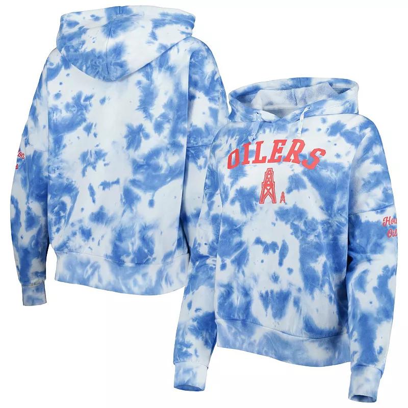 Women's New Era Light Blue Houston Oilers Gridiron Classics Cloud Dye Fleece Pullover Hoodie, Size: Medium, Nfl Light Product Image