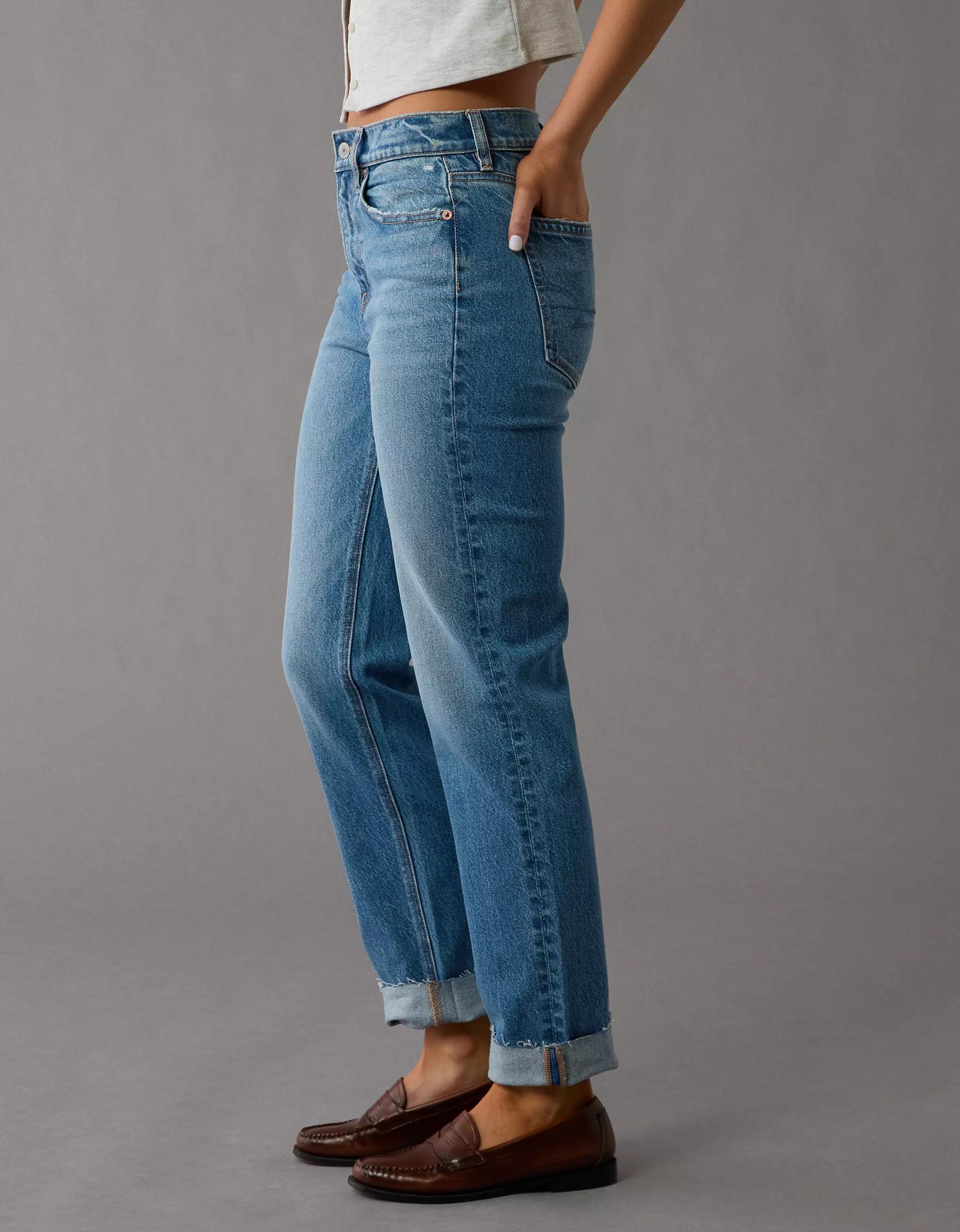 AE Stretch Super High-Waisted Ankle Straight Jean Product Image