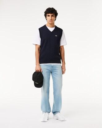 Cable Knit Cotton Sweater Vest Product Image