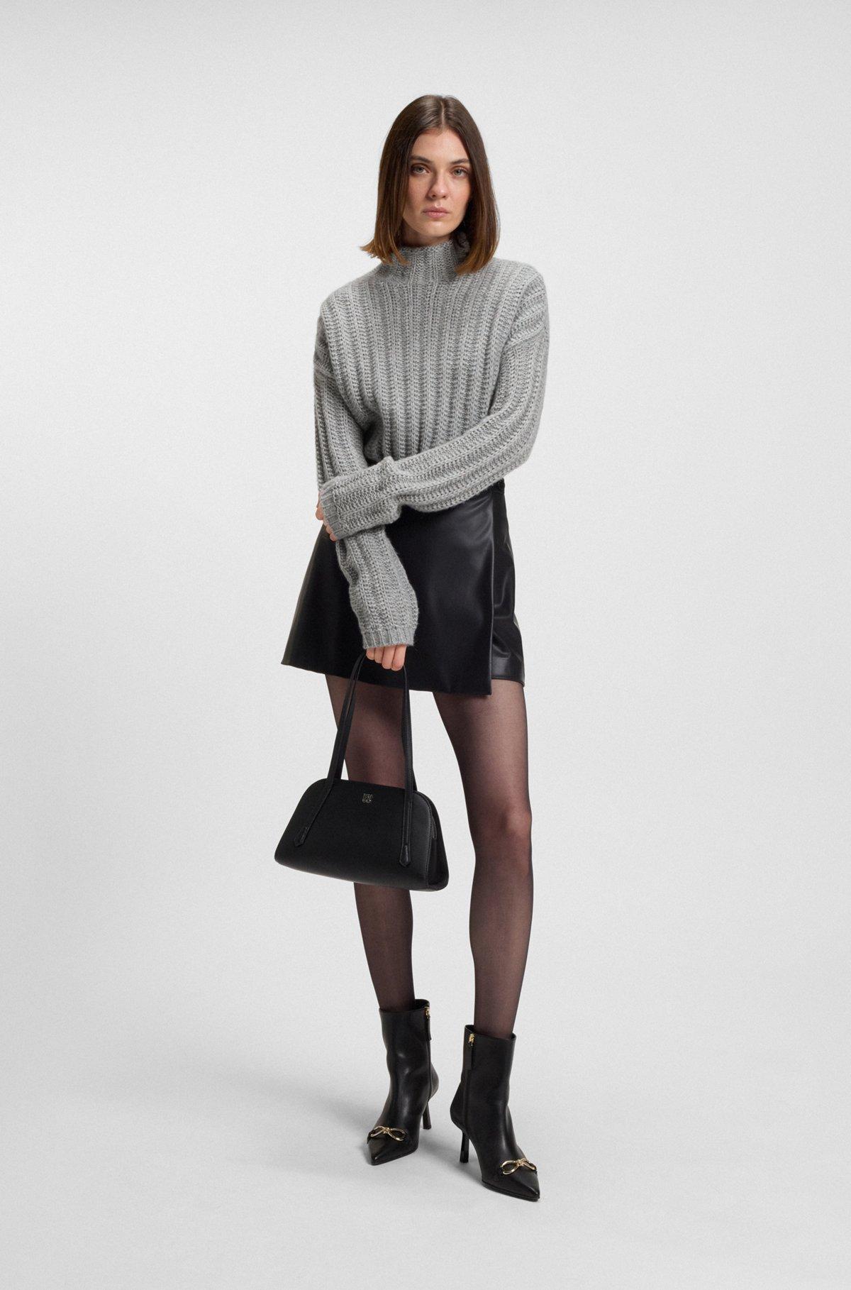 Knitted sweater with ribbed structure Product Image