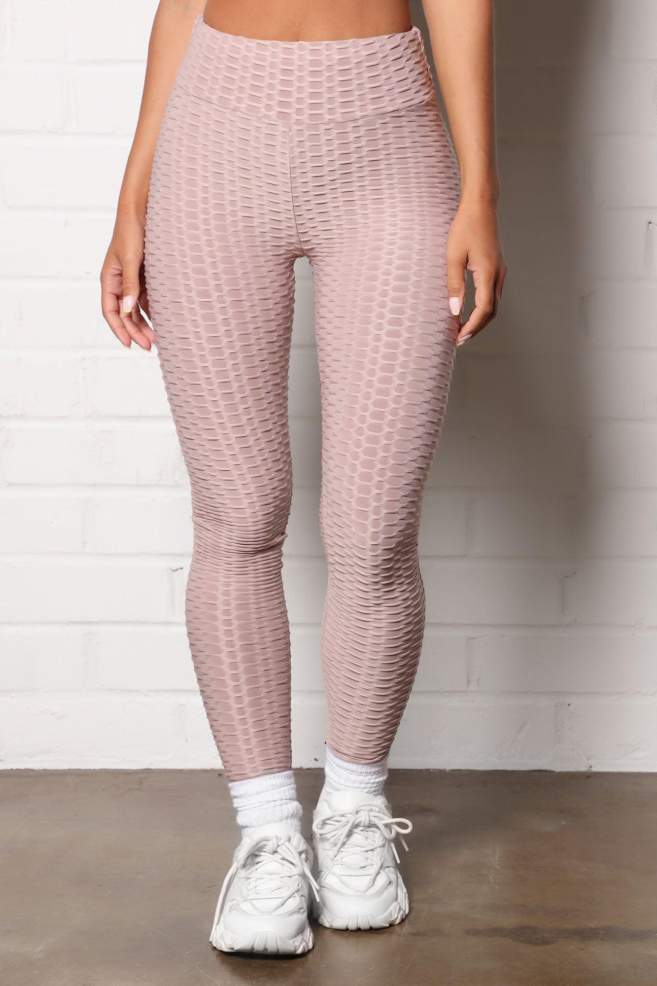 The Best Assets Textured Scrunch Butt Active Leggings - Mocha Product Image