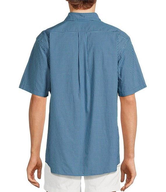 Roundtree & Yorke Short Sleeve Small Check Poplin Sport Shirt Product Image