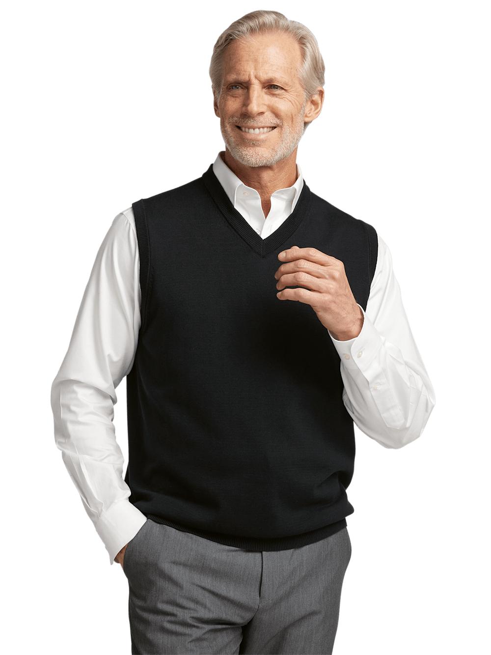 Supima Cotton Vest - Black Product Image