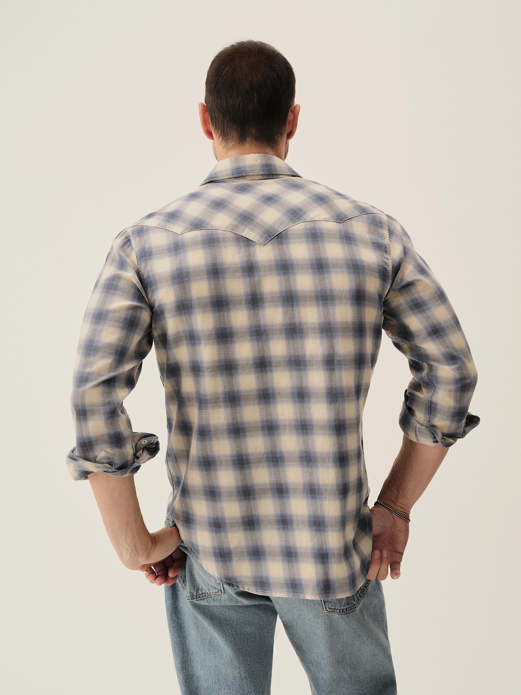 Blue Plaid Ombre Palomino Western Shirt Product Image