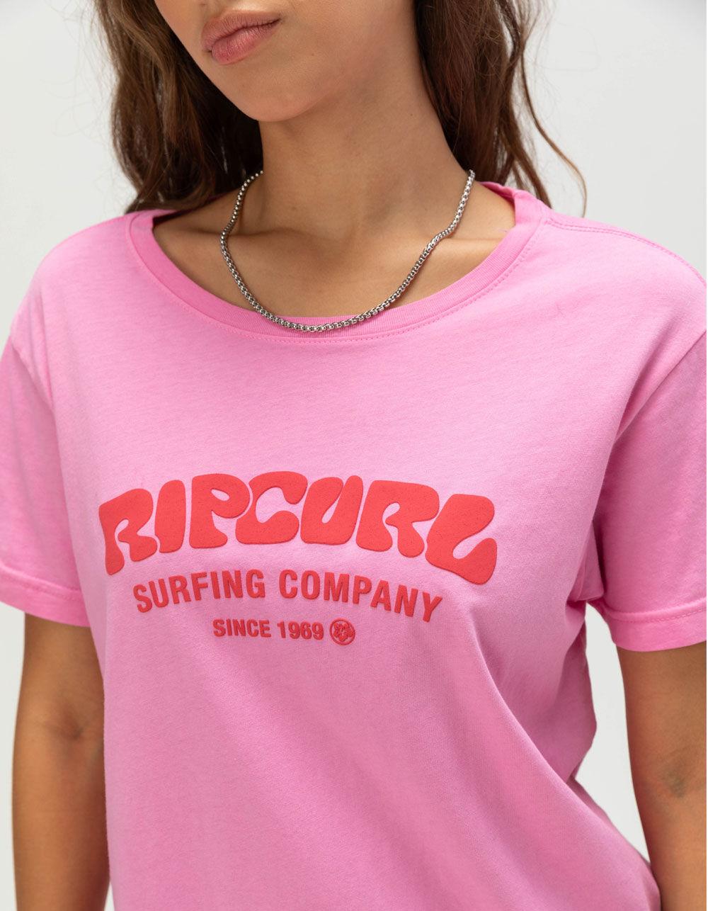 RIP CURL Surf Puff Womens Tee - PINK Product Image