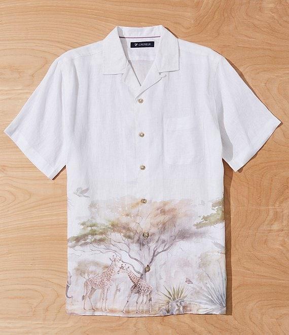 Cremieux Blue Label Cape Town Collection Landscape Print Short Sleeve Woven Camp Linen Shirt Product Image
