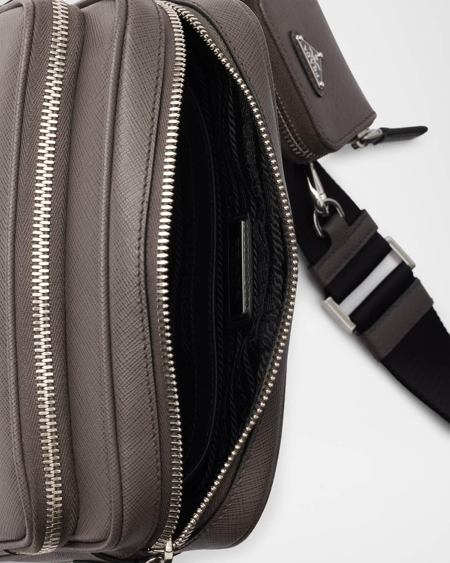 Men's Saffiano Leather Crossbody Bag with Pouch Product Image