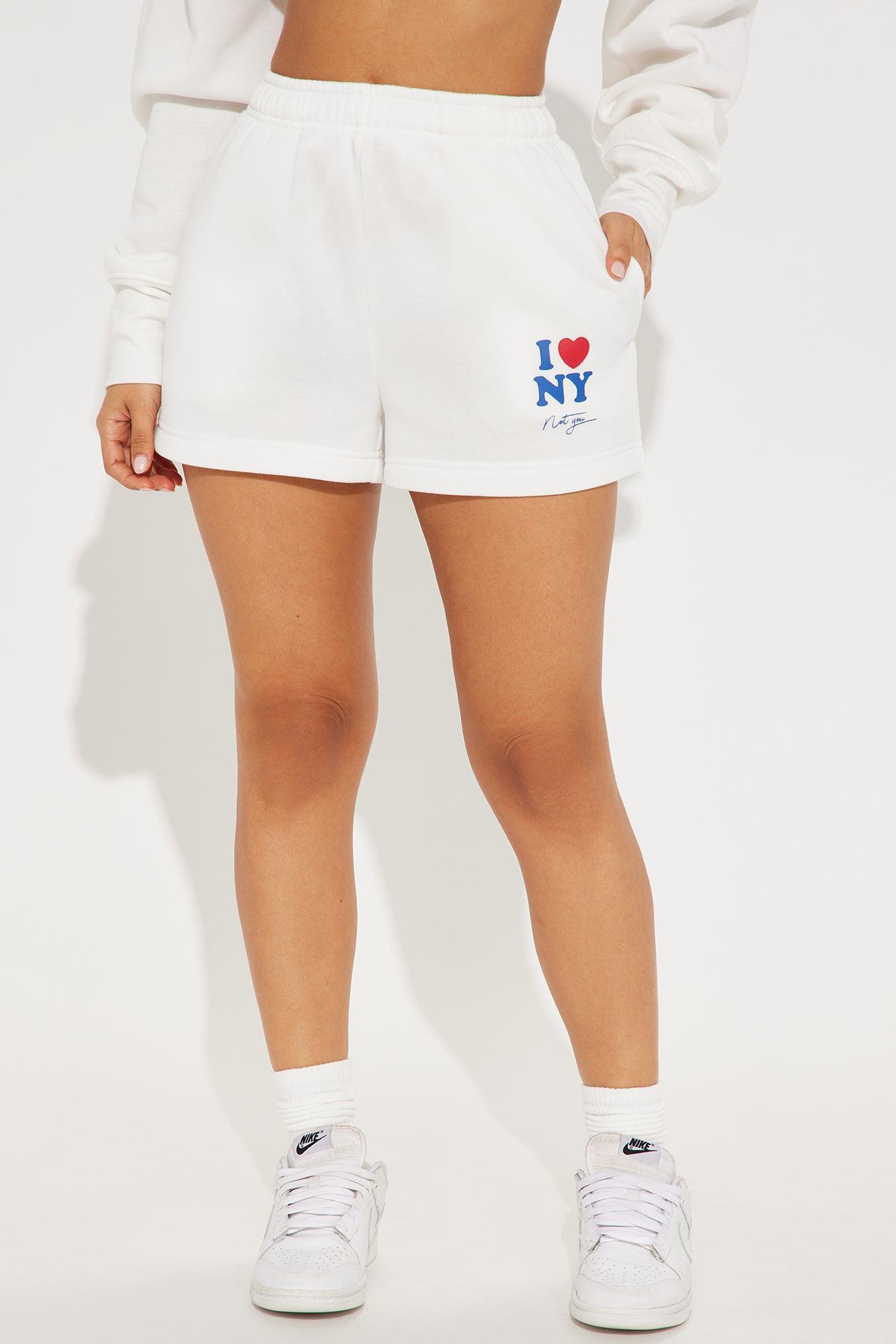 I Love NY Mini Shorts - Ivory Product Image