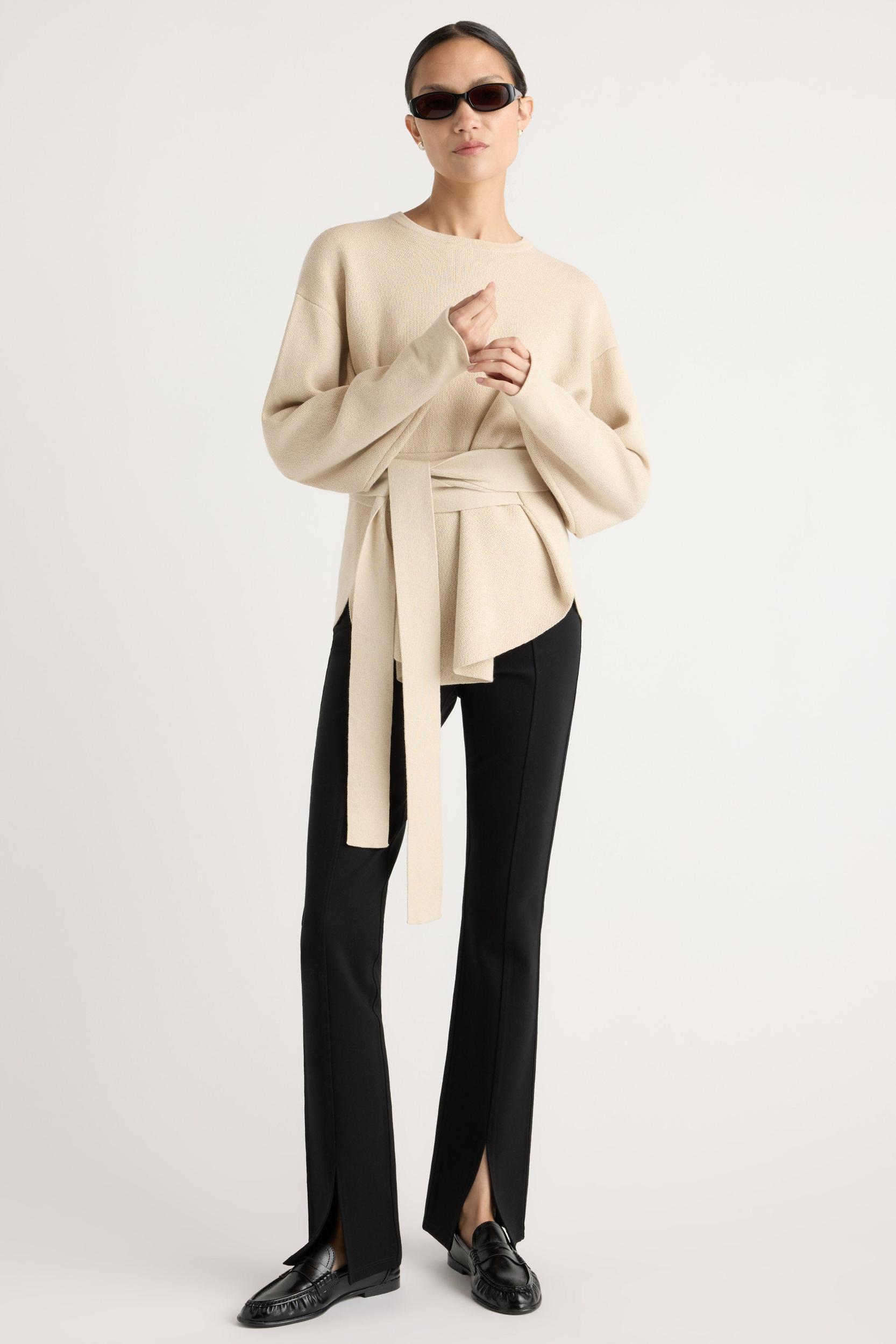 Nara Tie-Front Knit Sweater Product Image